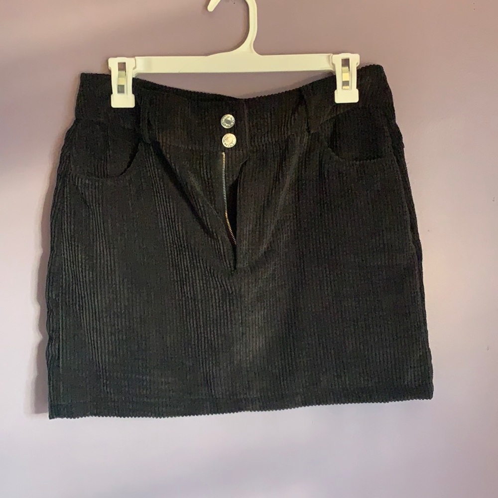 Black velvet skirt